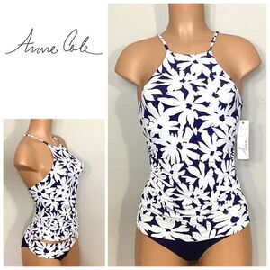 New. Anne Cole navy floral tankini set. Retails $139. XS-top/S-bottom
